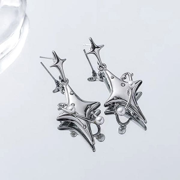 Star Aesthetic Earrings - Standart / Silver - earrings