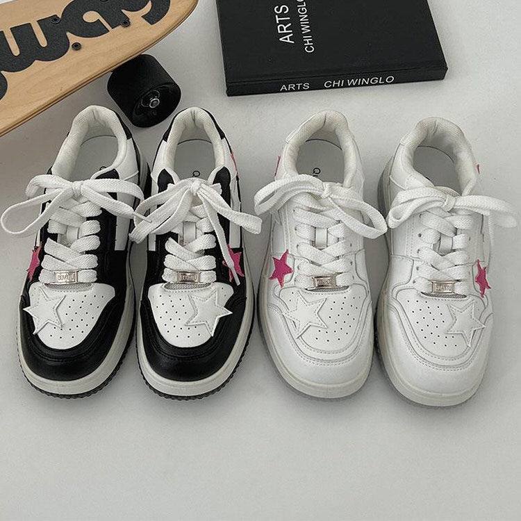 Pink Black Star Sneakers