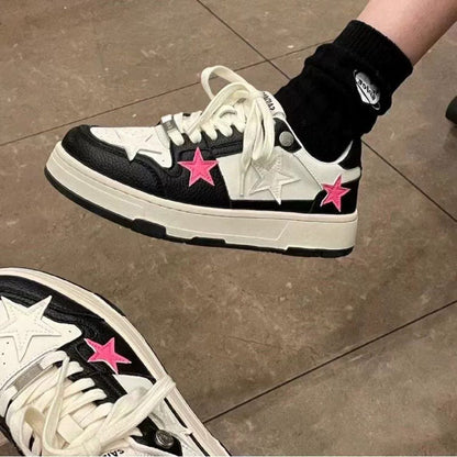 Pink Black Star Sneakers