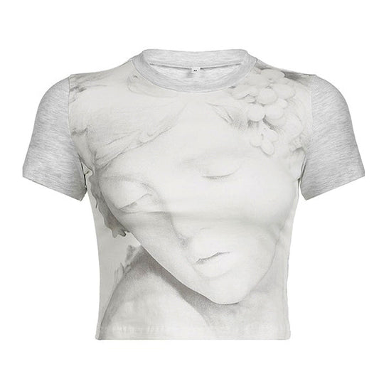 White Aesthetic Statue T-Shirt