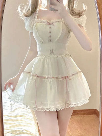 Kawaii sweet princess lace & ruffles outfit set