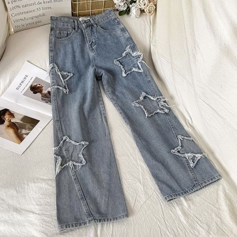 Star Patchwork Blue Jeans