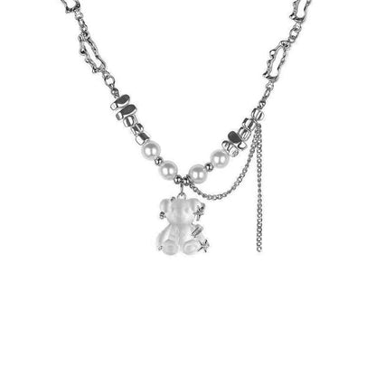 Teddy Bear Goth Chain Necklace