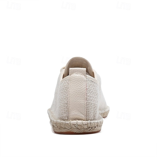 with Espadrille Jute Shoes Canvas Beige Lace-Up Men's Rope