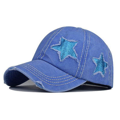 Y2K Glitter Star Denim Baseball Cap