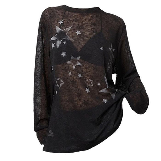 Y2K Star Long Sleeve Top - Tops