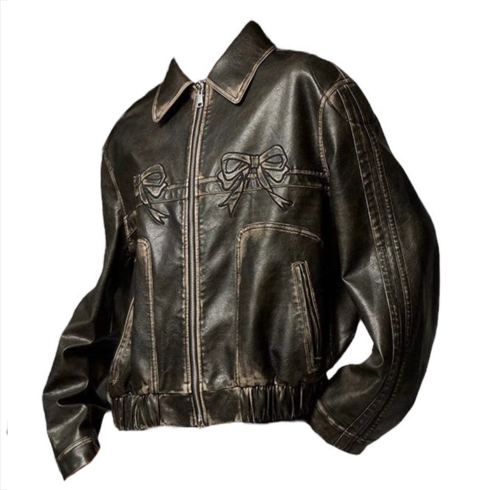 Y2K Bow Motorcycle Jacket