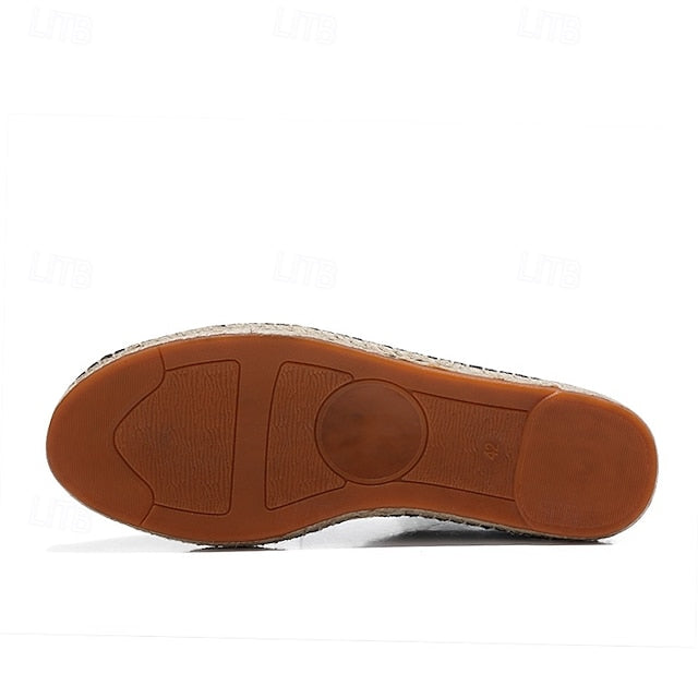 with Espadrille Jute Shoes Canvas Beige Lace-Up Men's Rope