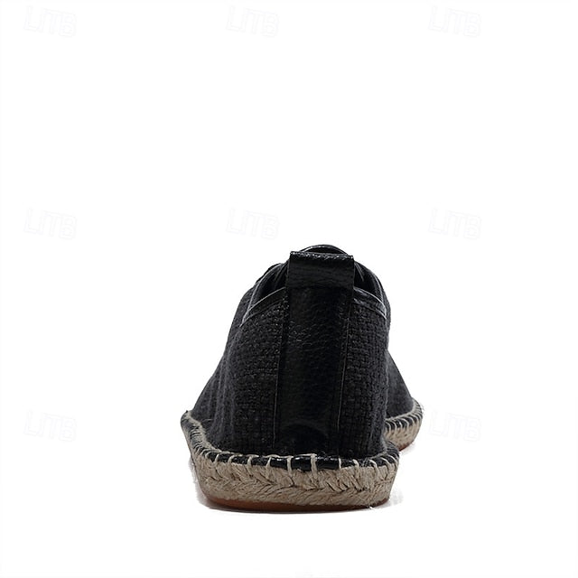 with Espadrille Jute Shoes Canvas Beige Lace-Up Men's Rope