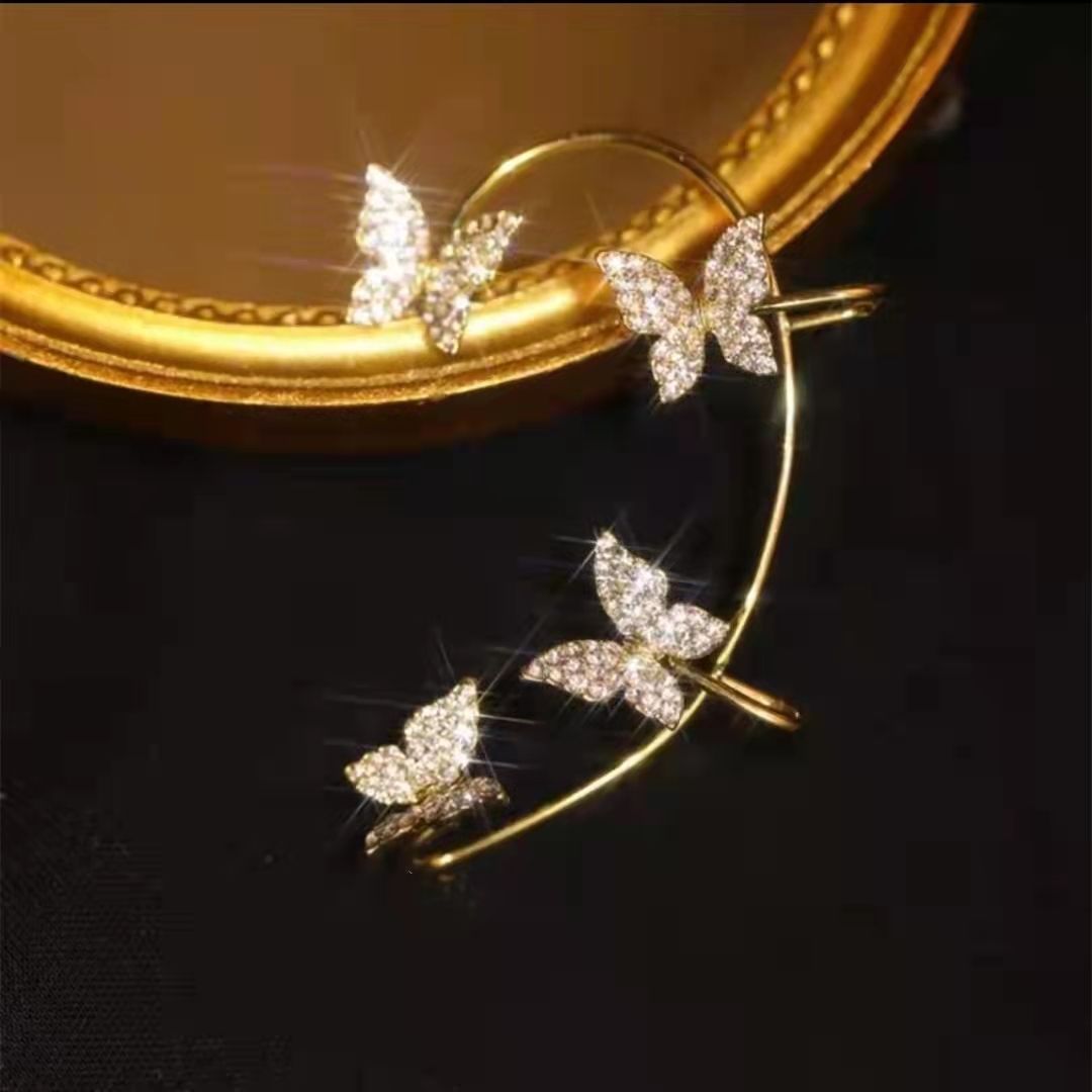 Blingbling Fairy Butterfly Ear Hanging Ear Clip No Pierced Earrings EG18228 MK Kawaii Store