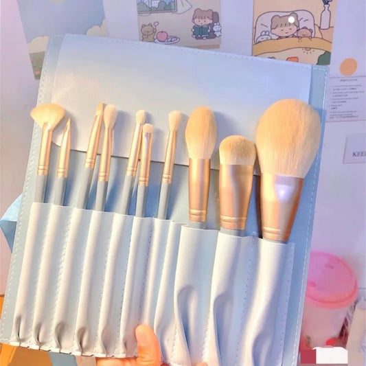 Full Set Of 10 Soft Makeup Brushes MK Kawaii Store