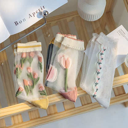 Tulip Flower Socks MK18676 Susan