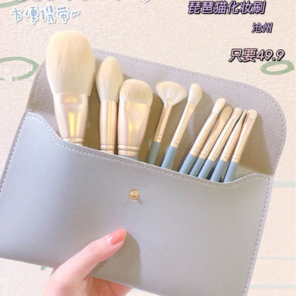 Full Set Of 10 Soft Makeup Brushes MK Kawaii Store