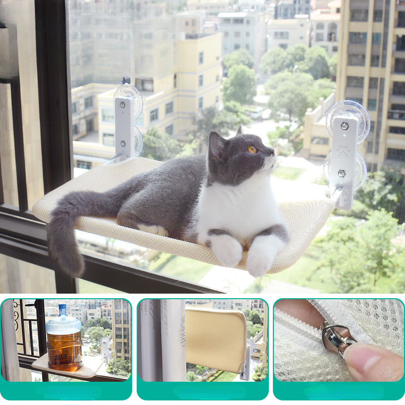 Cute Cat Window Bed Hammock ON702 KawaiiMoriStore