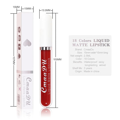 18-Color Waterproof Long-lasting Lip Gloss MK19072 MK Kawaii Store