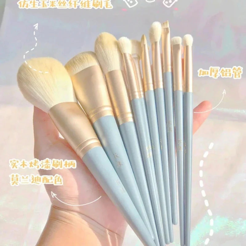 Full Set Of 10 Soft Makeup Brushes MK Kawaii Store