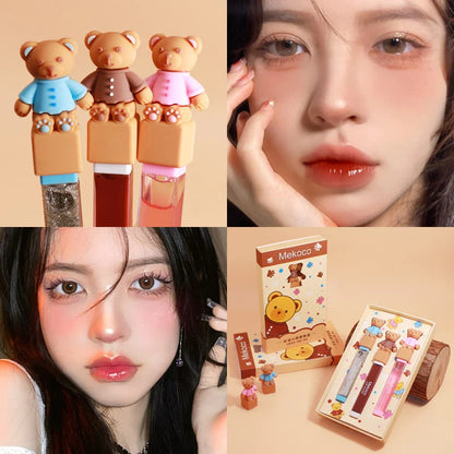 Cute Bear Transparent Lip Oil Set MK18696 MK Kawaii Store