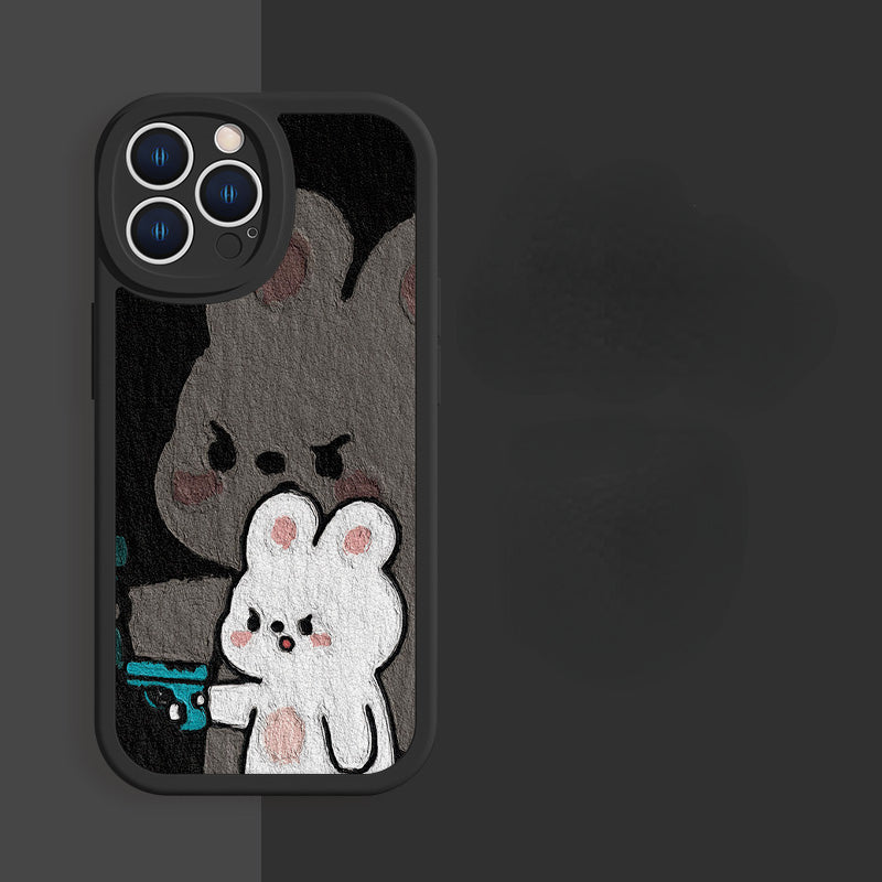 Lovely Cute Yawn Cat Gemstone Phone Case