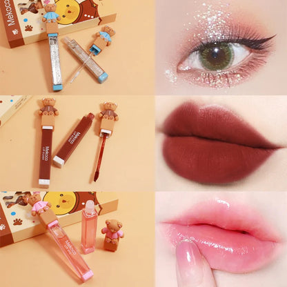 Cute Bear Transparent Lip Oil Set MK18696 MK Kawaii Store