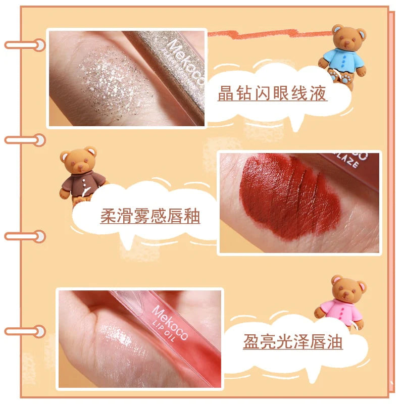 Cute Bear Transparent Lip Oil Set MK18696 MK Kawaii Store