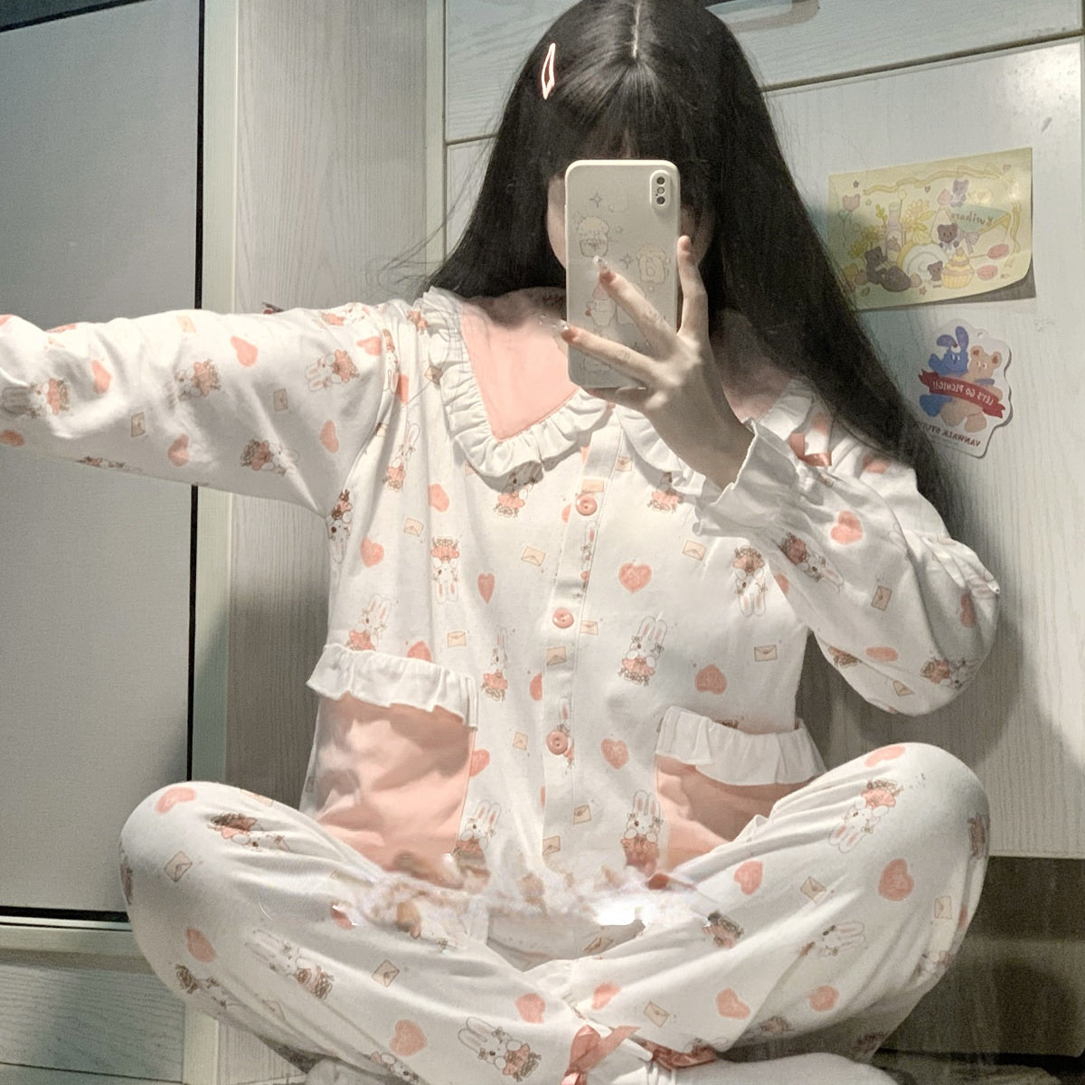 Cute Pink White Bunny Pajama - Kimi Kimi