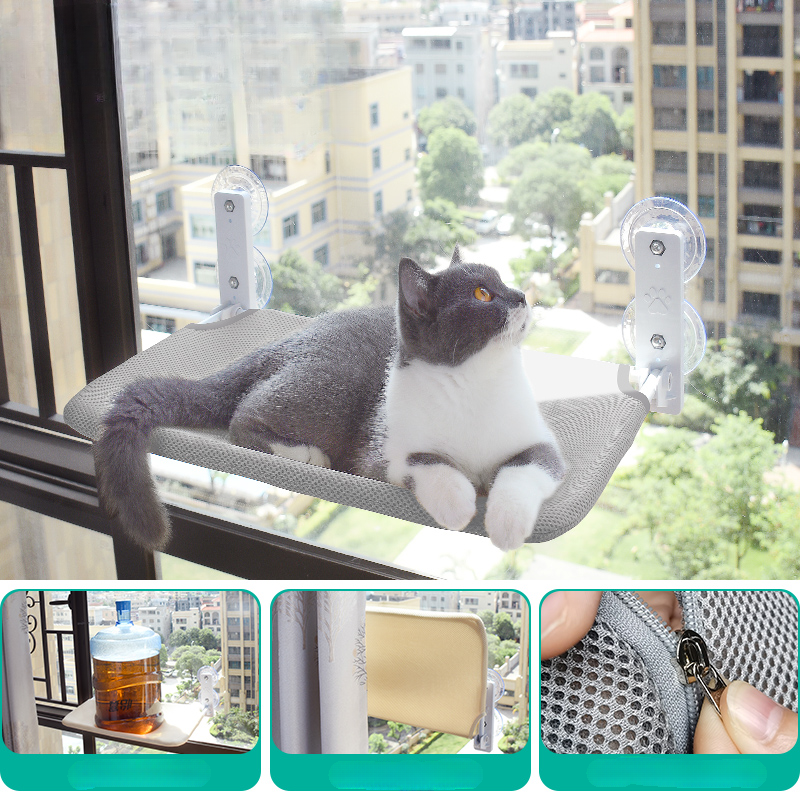 Cute Cat Window Bed Hammock ON702 KawaiiMoriStore