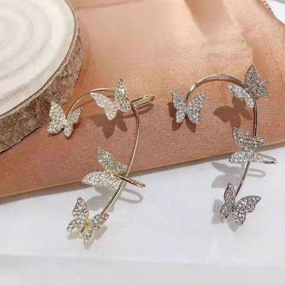 Blingbling Fairy Butterfly Ear Hanging Ear Clip No Pierced Earrings EG18228 MK Kawaii Store