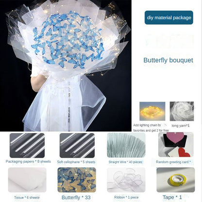 DIY Butterfly Wish you the best Flower Led Bouquet MK18440 MK Kawaii Store