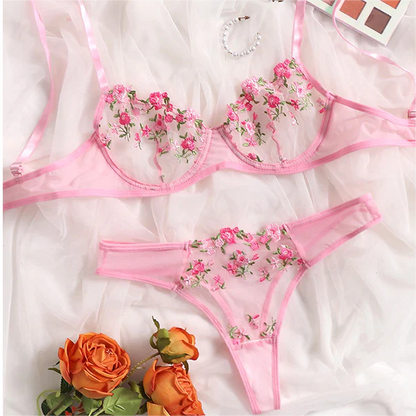 Sweet Green Cute Floral Lingerie SP18627 MK Kawaii Store