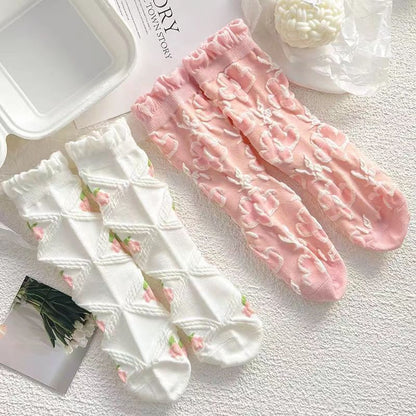 Pink Flower Socks  MK18845 Susan