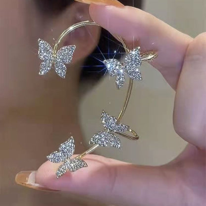 Blingbling Fairy Butterfly Ear Hanging Ear Clip No Pierced Earrings EG18228 MK Kawaii Store