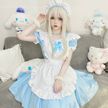 Blue Black Sweet Maid Dolly Dress ON653 MK Kawaii Store