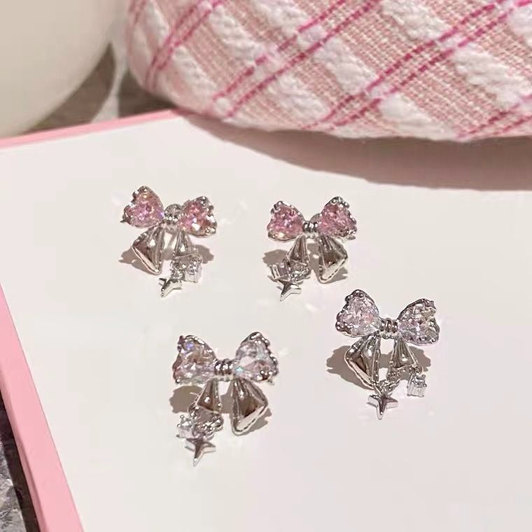 Pretty Diamond Ribbon Earrings - Heartzcore