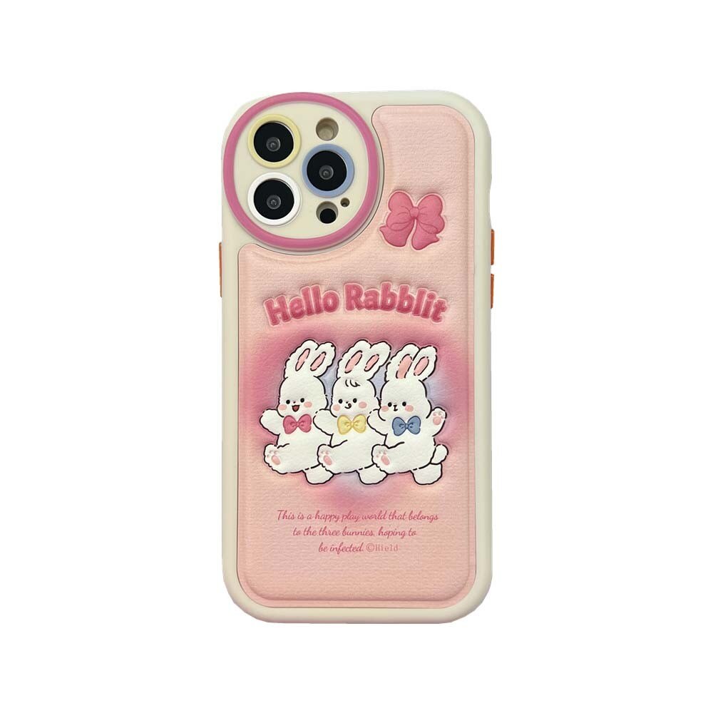 Cute Leather Pink Bow Bunny Phone Case MK18914