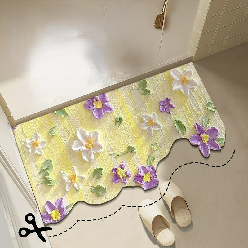 Diatom mud oil painting foot mat bathroom mat MK18671
