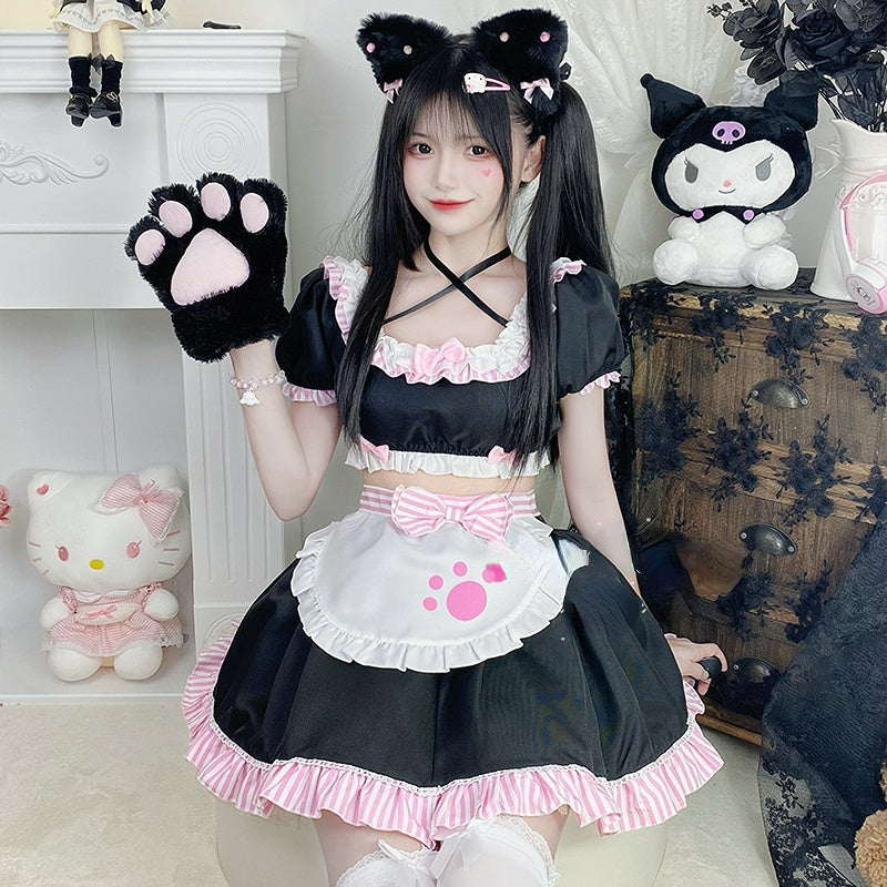 Lovely Sweet Girl Pink Cat Girl Maid Dress ON649 MK Kawaii Store