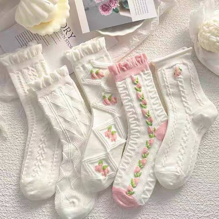 Pink Flower Socks  MK18845