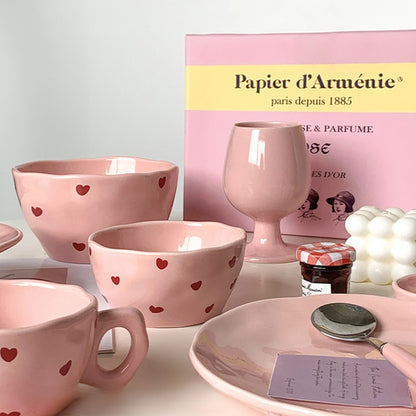 Pink Love Series  Ceramic Tableware Set - Kimi MK Kawaii Store