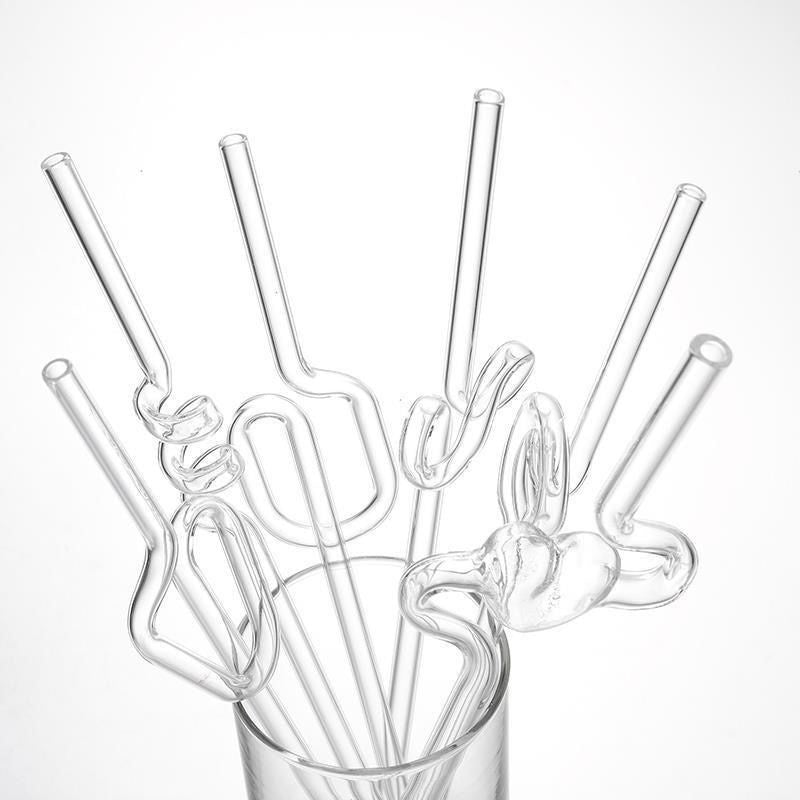 Love Shaped Glass Straw W382