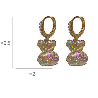 Crystal bear earrings MK Kawaii Store