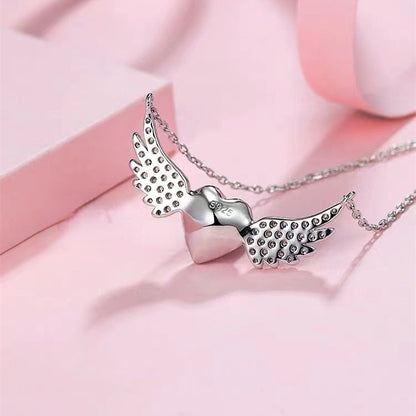 Guarding Angel Wings Hearts Necklace Susan