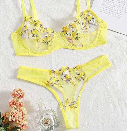 Sweet Green Cute Floral Lingerie SP18627 MK Kawaii Store