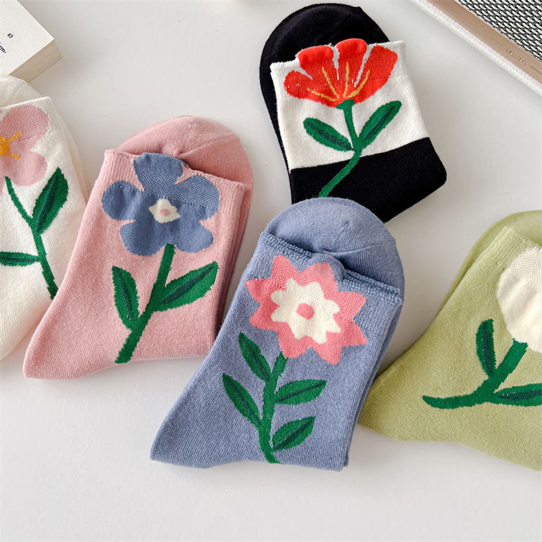 Flowers Candy Color Socks MK18879