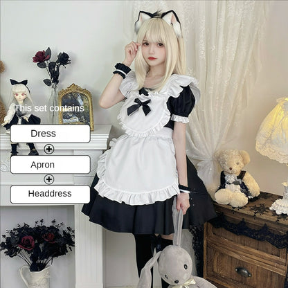 Blue Black Sweet Maid Dolly Dress ON653 MK Kawaii Store