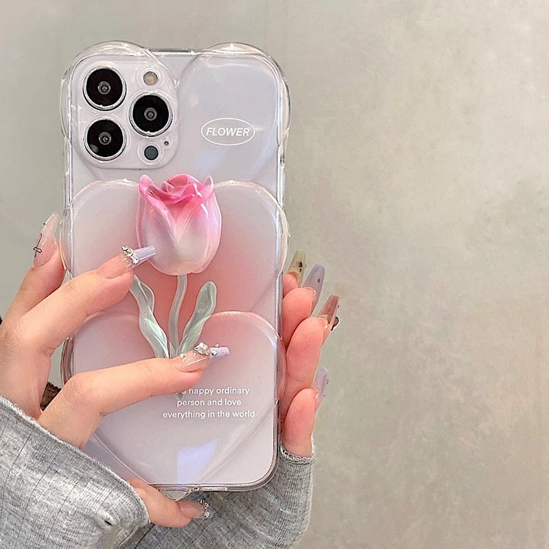 3D Tulip Flower Phone Case MK Kawaii Store