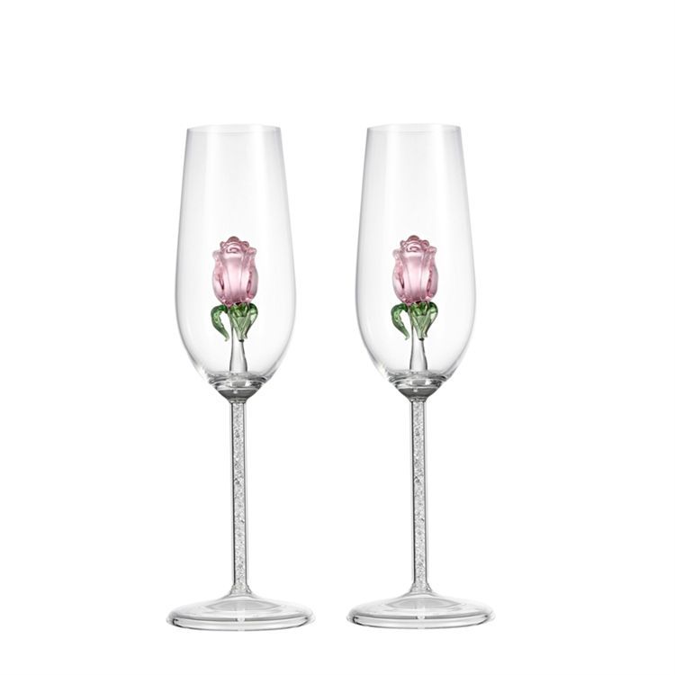 Rose Champagne Flutes - Heartzcore Heartzcore