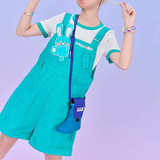 Kawaii Teal Bunny Overalls ON638 KawaiiMoriStore