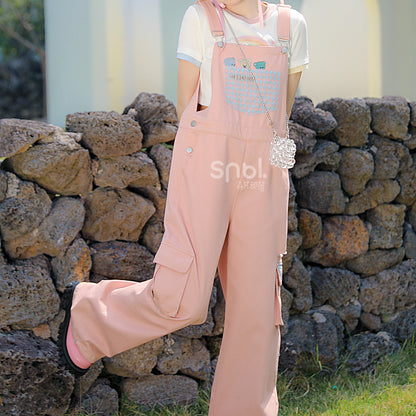 Soft Spring Pink Bears Overalls ON633 ONI