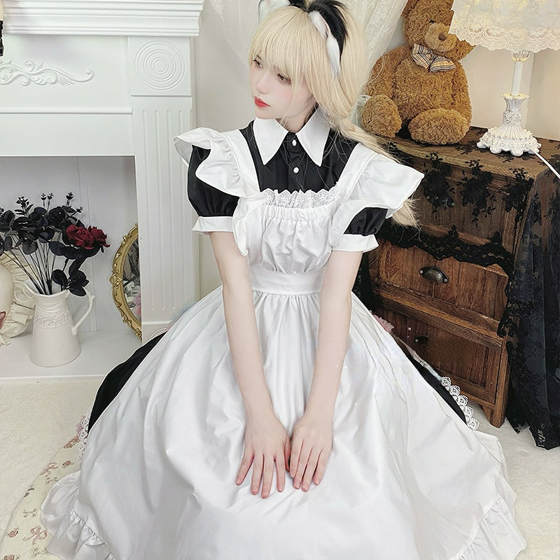 Sweet Classical Neko Maid Long Dress Short Sleeves ON656