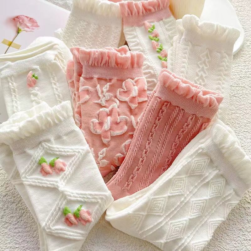 Pink Flower Socks  MK18845 Susan